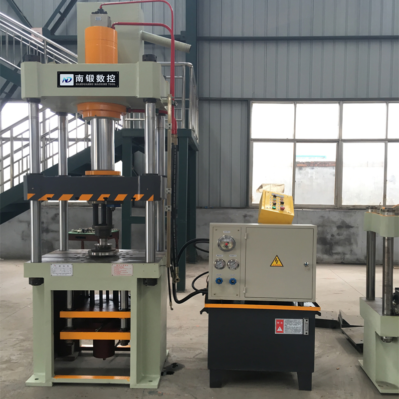 滕州100噸三梁四柱油壓機100t壓不銹鋼餐具茶杯蓋子鍋碗瓢盆配液壓墊液壓機