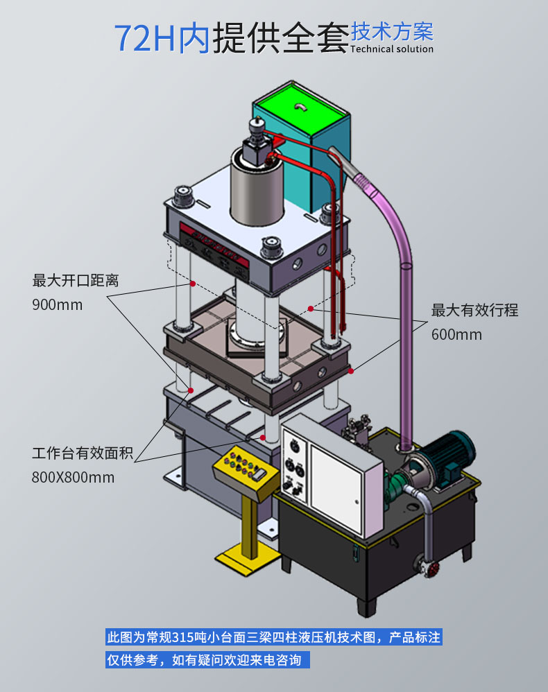 800噸三缸三梁四柱壓力機(jī)帶移動(dòng)工作臺液壓機(jī)壓汽車配件油壓機(jī)